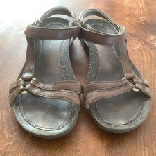 Teva Sandalen Damen Sommerschuhe Sandalette offene Schuhe Gr. EU 38 braun Leder 