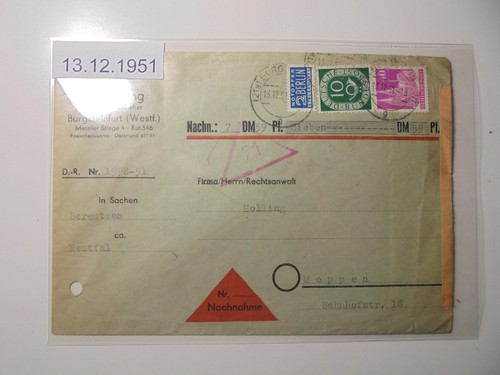 5058 1951 nachnahme - 5058., 13.12.1951,