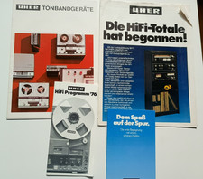 Uher  4 Prospekte für Tonbandgeräte