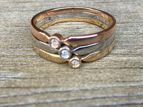 Damen ring tricolor - ring, 14k