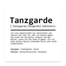 Tanzgarde Definition Tanzmariechen Gardetanz Poster 60x60 cm, One size, Weiß