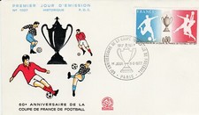 Nr. 1027 HISTORIQUE F.D.C. 60 ANNIVERSAIRE DE LA COUPE DE FRANCE DE FOOTBALL
