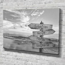 Leinwand Wegweiser Strand 2