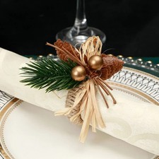 Serviettenringe Holzoptik Rot