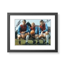 Geoff Hurst & Martin Peters signed West Ham United Foto West Ham Autogramm COA