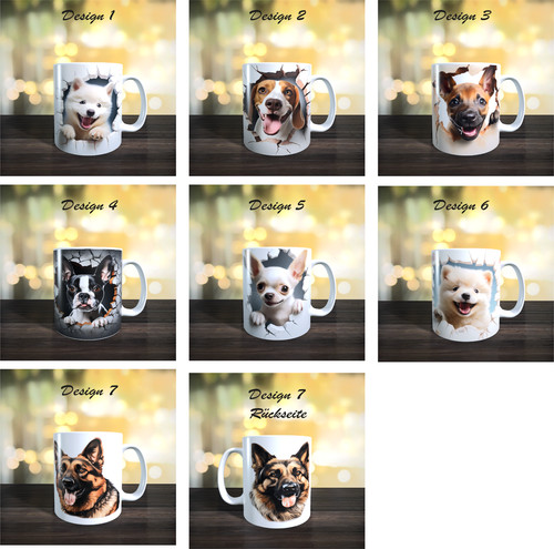 Hunde tasse personalisiert - 3d,