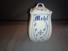 Vorratsdose für Mehl Mehltopf Porzellan Indisch Blau Strohblume