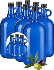 Blaue Glasflasche 1L mit