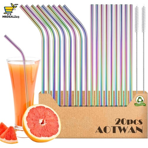 Edelstahl strohhalme set 20pcs - strohhalme,