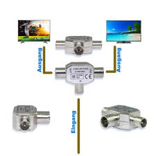 TV Antennenkabel Splitter Verteiler T Stück Weiche Adapter Kabel Koaxial Kupplun