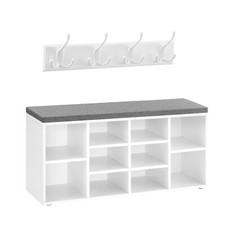 Garderoben-Set Wandgarderobe und Schuhbank, Garderobenhaken für Flur RSL130W10