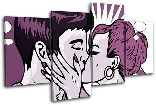 Couple kissing pop art - kissing, retro