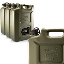 3 x Benzinkanister Kraftstoffkanister 20L in Olivgrün mit flexiblem Ausgießer