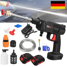 200Bar Akku Hochdruckreiniger + 2 Akkus Auto Mobiler Druckreiniger Spritzpistole