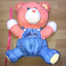 Europlay Bär ? Ballonseide Plüsch Stofftier Knautschi ca 35cm blau rosa Like me