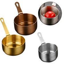 Kleine 100 ml Soßenpfanne mit langem Griff zum einfachen Kochen in Edelstahl