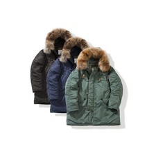 Herren Air Force N-3B Flight Jacke Winter Fur Collar Hooded Parka Militärjacke