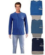 Herren Schlafanzug Pyjama Lang