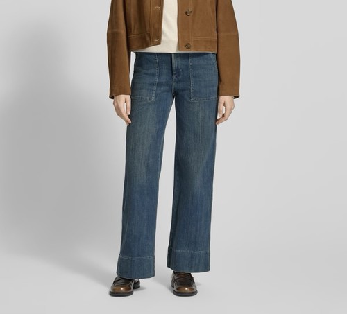 Wide leg worker stretch - leg, denim