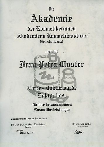 Diplom urkunde ehren doktor - diplom,