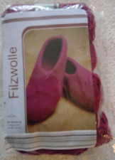 Filzwolle für Hausschuhe oder Tasche  4X50g mit Bambus-Nadeln