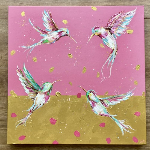 Kolibris mit rosa gold - kolibris, &