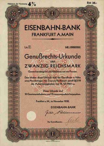 Eisenbahn rentenbank 1930 - eisenbahn,