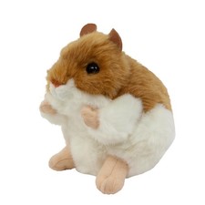 Kuscheltier Goldhamster 13 cm sitzend braun-weiß Plüschhamster Plüschtier