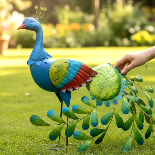 Pfau gartenfigur metall - pfau,