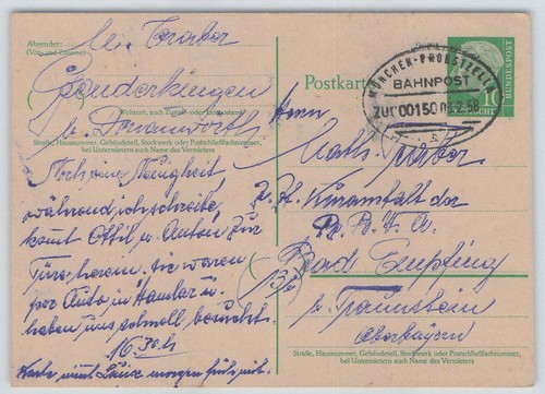 Bund bahnpost postkarte - bund,