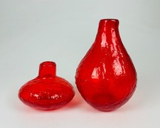 Vintage kunstglas vasen rot - kunstglas,