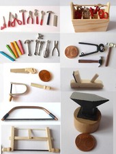 Werkzeug Zange Hammer Schraubenzieher Amboß Säge Puppenstube Miniatur 1:12 