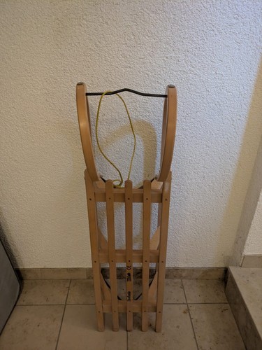 Holzschlitten gebraucht braun - gebraucht,