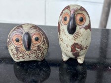 Hübsches 2er-Set Vintage Salz-u. Pfefferstreuer Keramik  Eulenfiguren- selten!