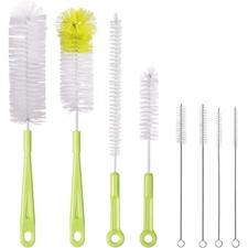 Flaschenbürsten Set 8 Stück lang Griff Nylonborsten Glas Babyflaschen Reinigung