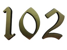 Zahlen Hausnummern Messing 1 0 2 