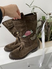 Stiefel im Military Look, Gr 37, Leder , Neuwertig