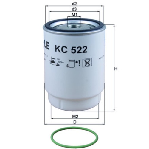 Kraftstofffilter mahle 522d - kraftstofffilter,