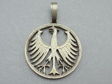 5 Deutsche Mark Anhänger aufwendig ausgesägt Heiermann Silberadler 5 DM  ║ M684