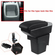 FÜR FORD FOCUS MK2 2004-2011 ARMLEHNE MIT STAUFACH SCHWARZES ECO-LEDER 100%NEU