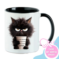 Tasse Katze mit Spruch Montag