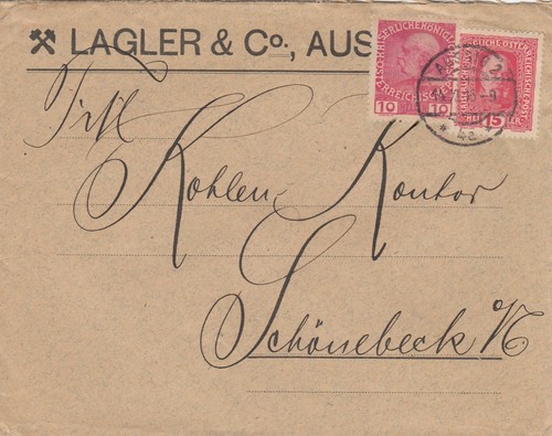 Aussig briefumschlag 1916 - aussig,,