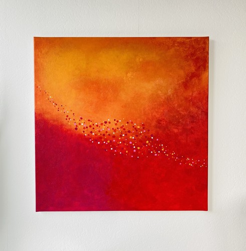 Abstraktes acrylbild 70x70 - abstraktes,