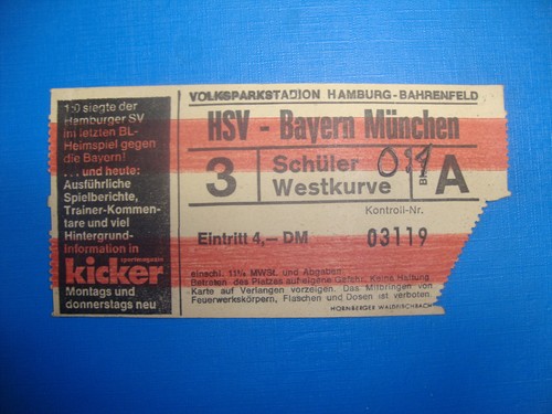 Ticket hsv hamburger sv - 75/76,