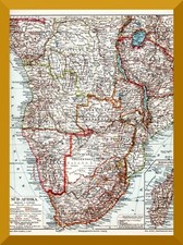 Südafrika +Histor. Landkarte von 1905+ Deutsch-Südwest,Namibia,Deutsch-Ostafrika