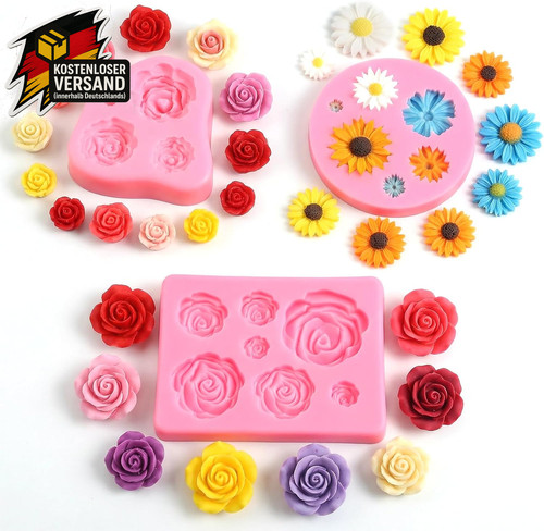 Stück silikonform blumen 3d - 3,