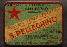 Alte Box Zinn Werbung Dust Brausetabletten San Pellegrino Terme