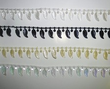 Blatt Perlen Fransen, Zum Aufnähen Rand, Braut Bekleidung Basteln, Kunst U013