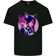 Anime Katze Mädchen Kinder T-shirt Kinder