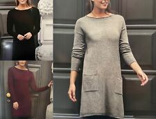 Damen Strickkleid Knielang Mit